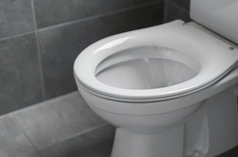 Vaso sanitário em banheiro limpo